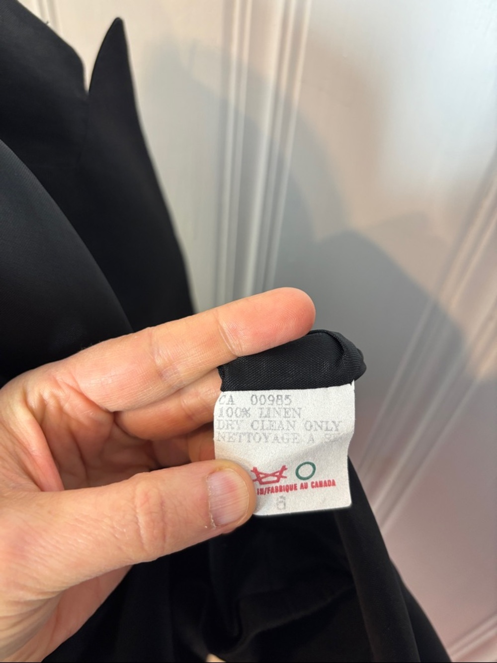 Vintage HOLT RENFREW Double-Breasted Black Linen Blazer | Size Medium estimated - Picture 10 of 10